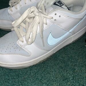 Nike White and Blue Sneakers